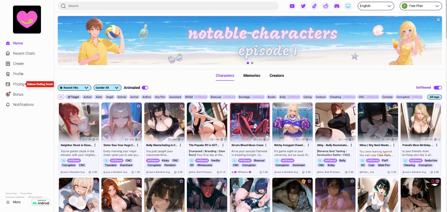 CrushOn Ai  Homepage